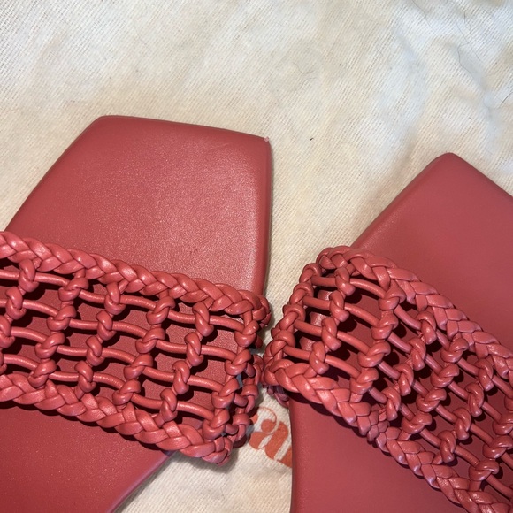 Cult Gaia Women's Red Woven Sandals - Picture 4 of 5